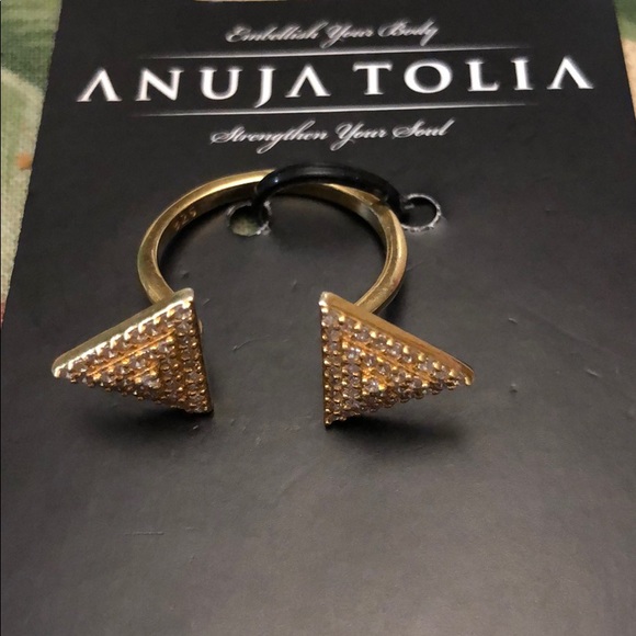 Pointed triangles base metal 22K plating NEW - Picture 1 of 3